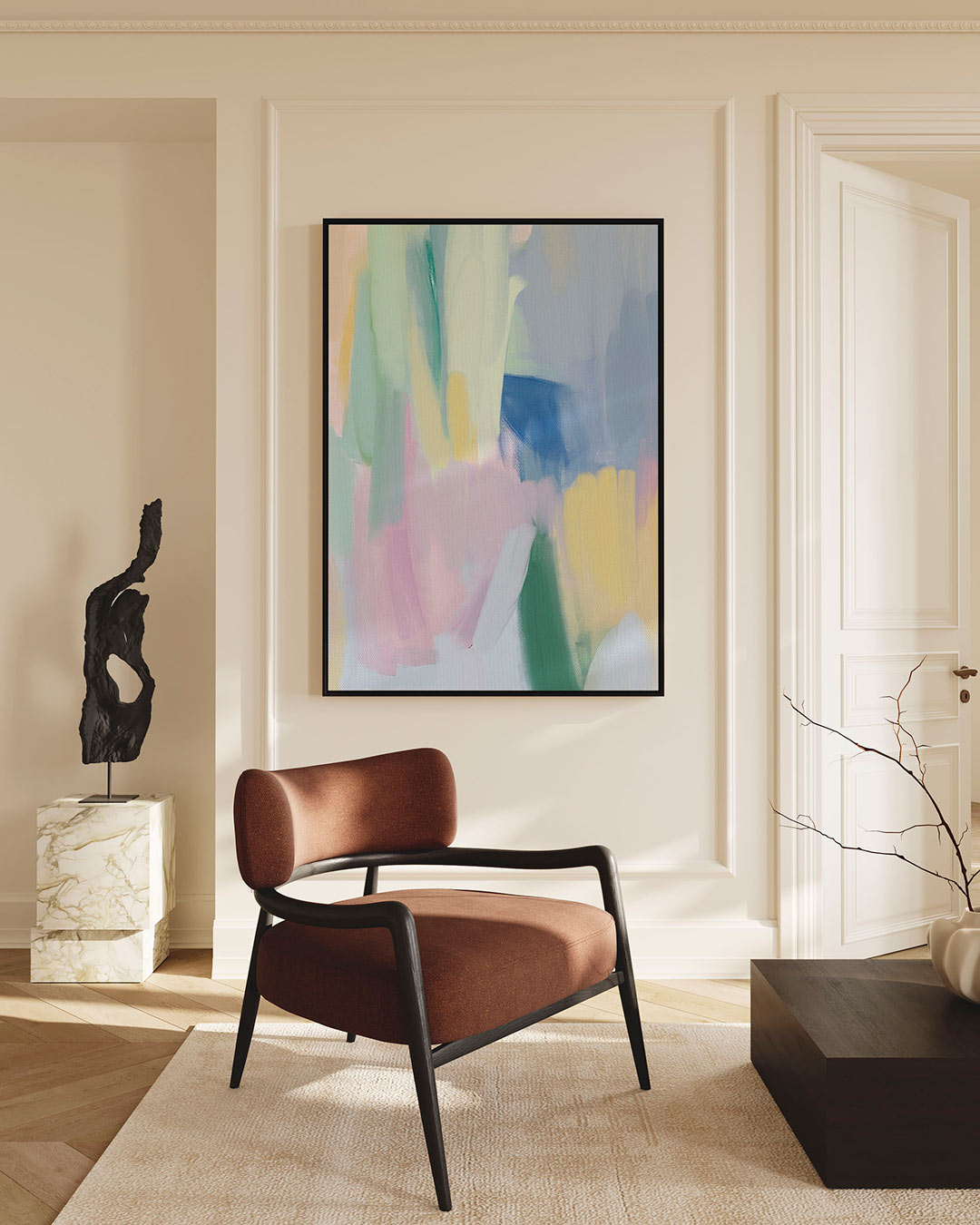 Kleurrijke vegen – staand wanddecoratie kunstwerk