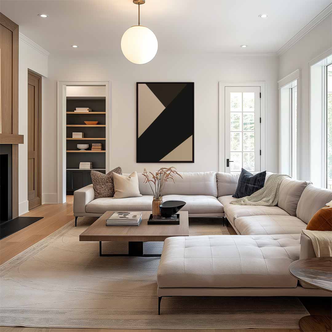 Gedurfde Abstracte Compositie – staand kunstwerk voor modern interieur