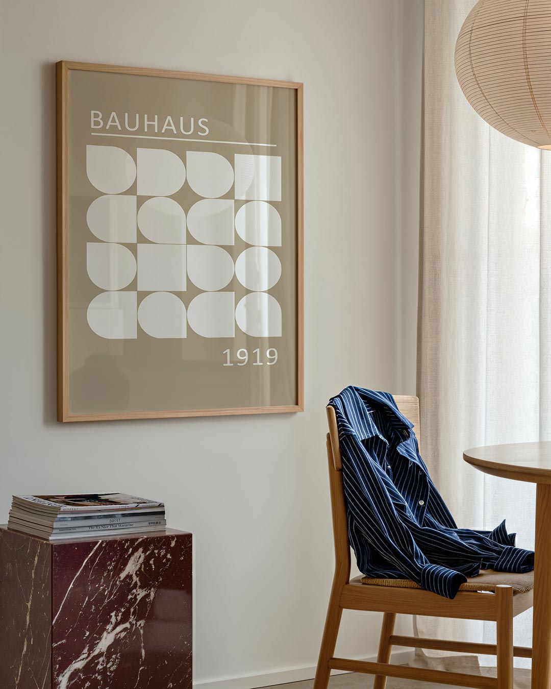 Vormritme en balans – geometrische poster in Bauhaus-stijl van WallArtistic
