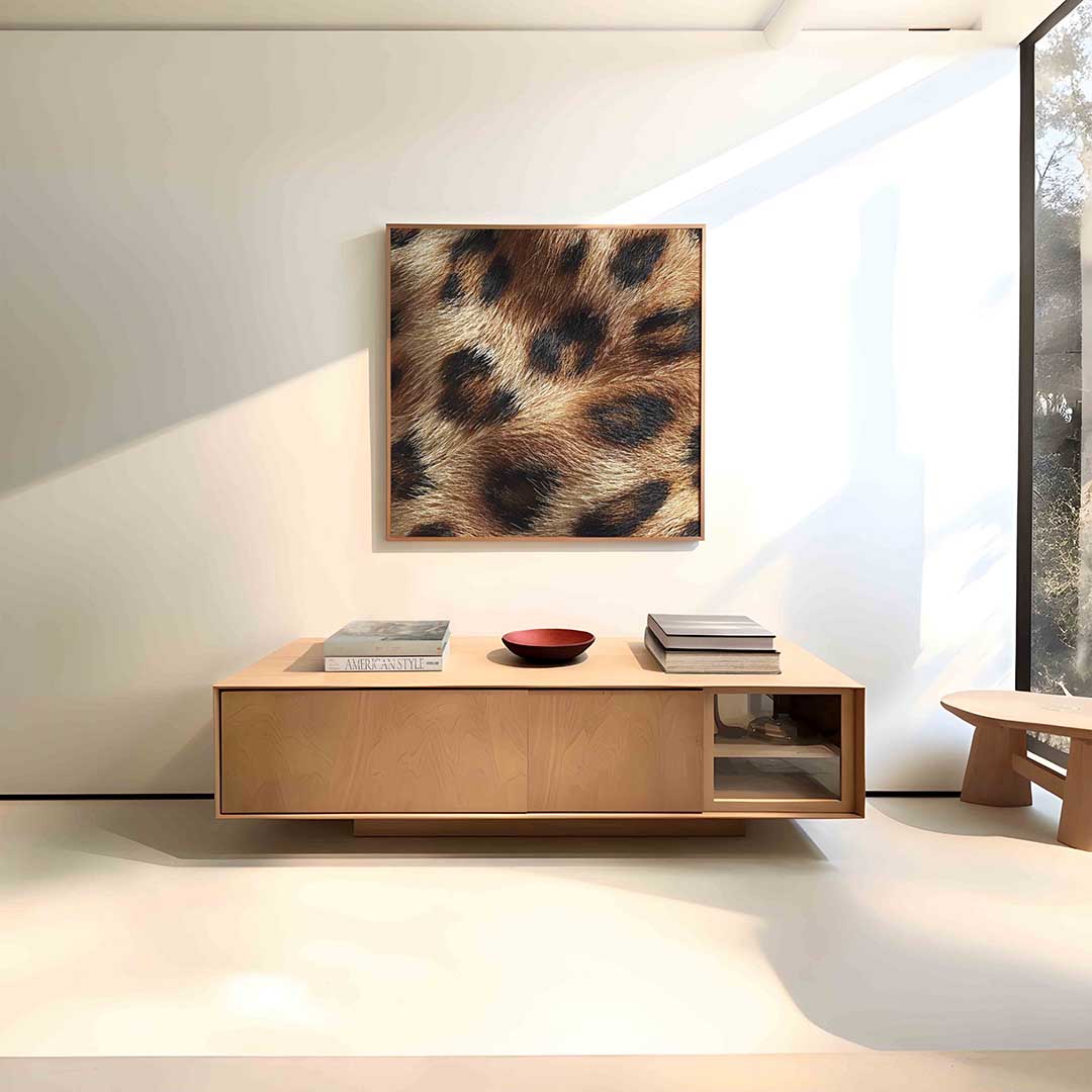 Luipaardprint – vierkante jungle wanddecoratie van WallArtistic