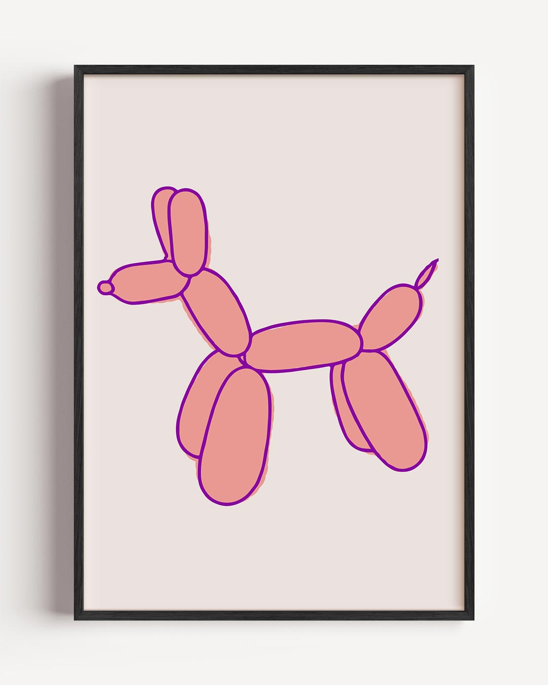 Speelse Ballonhond – dieren portret poster als wanddecoratie