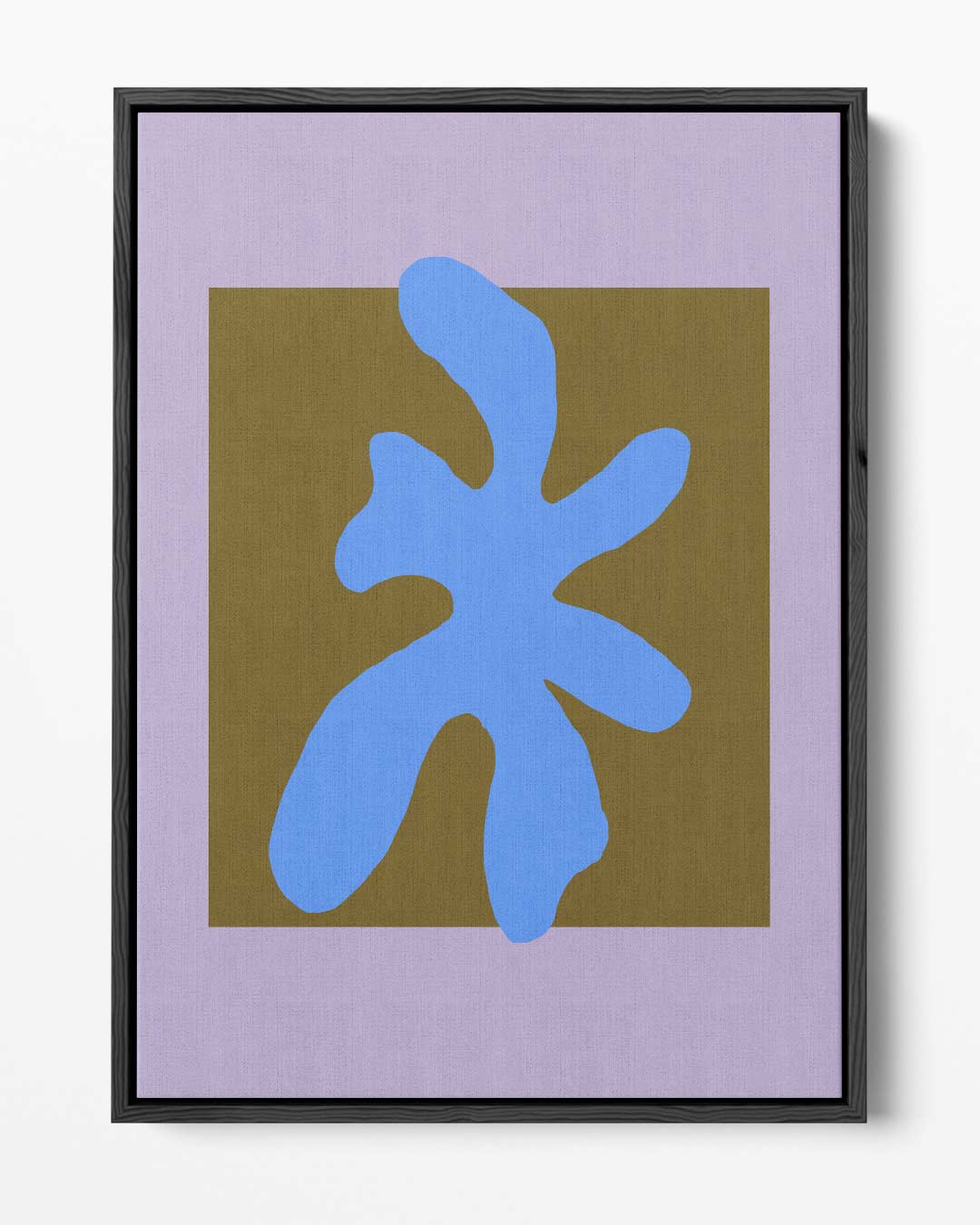 Abstracte Blauw Op Kleurblok – portret kunstwerk als wanddecoratie