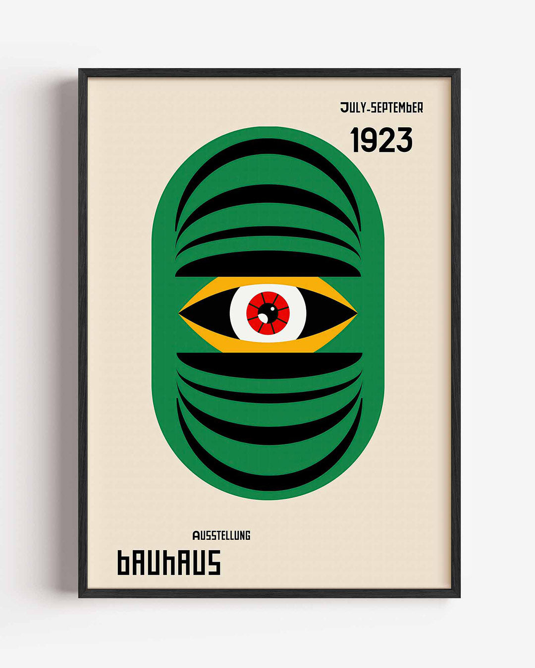 Oogvorm en lijnen – staande Bauhaus poster als wanddecoratie