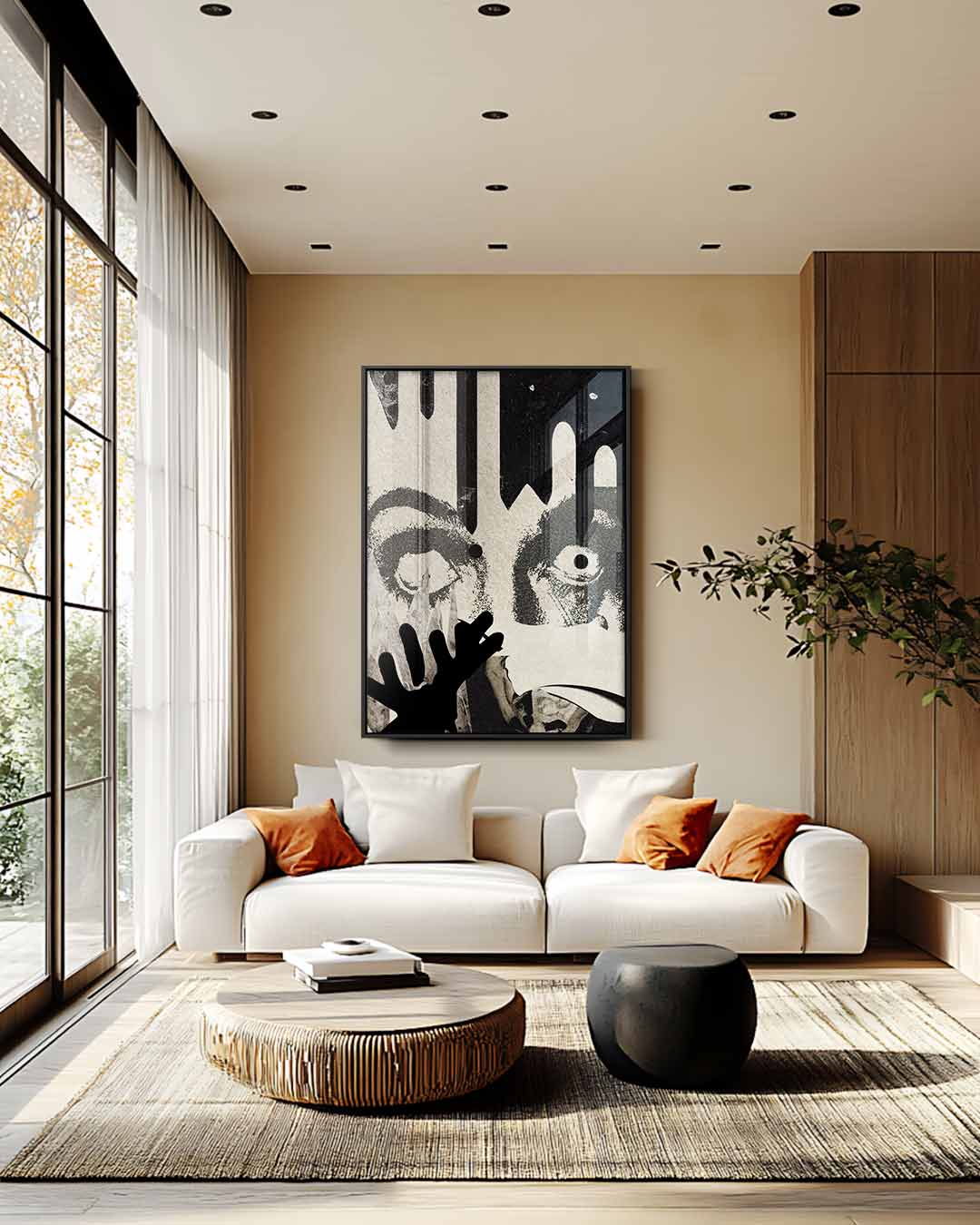 Intrigerende Blik Collage – canvas wanddecoratie in portret formaat
