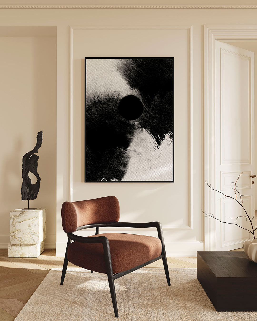 Dynamische vormen – staand wanddecoratie kunstwerk