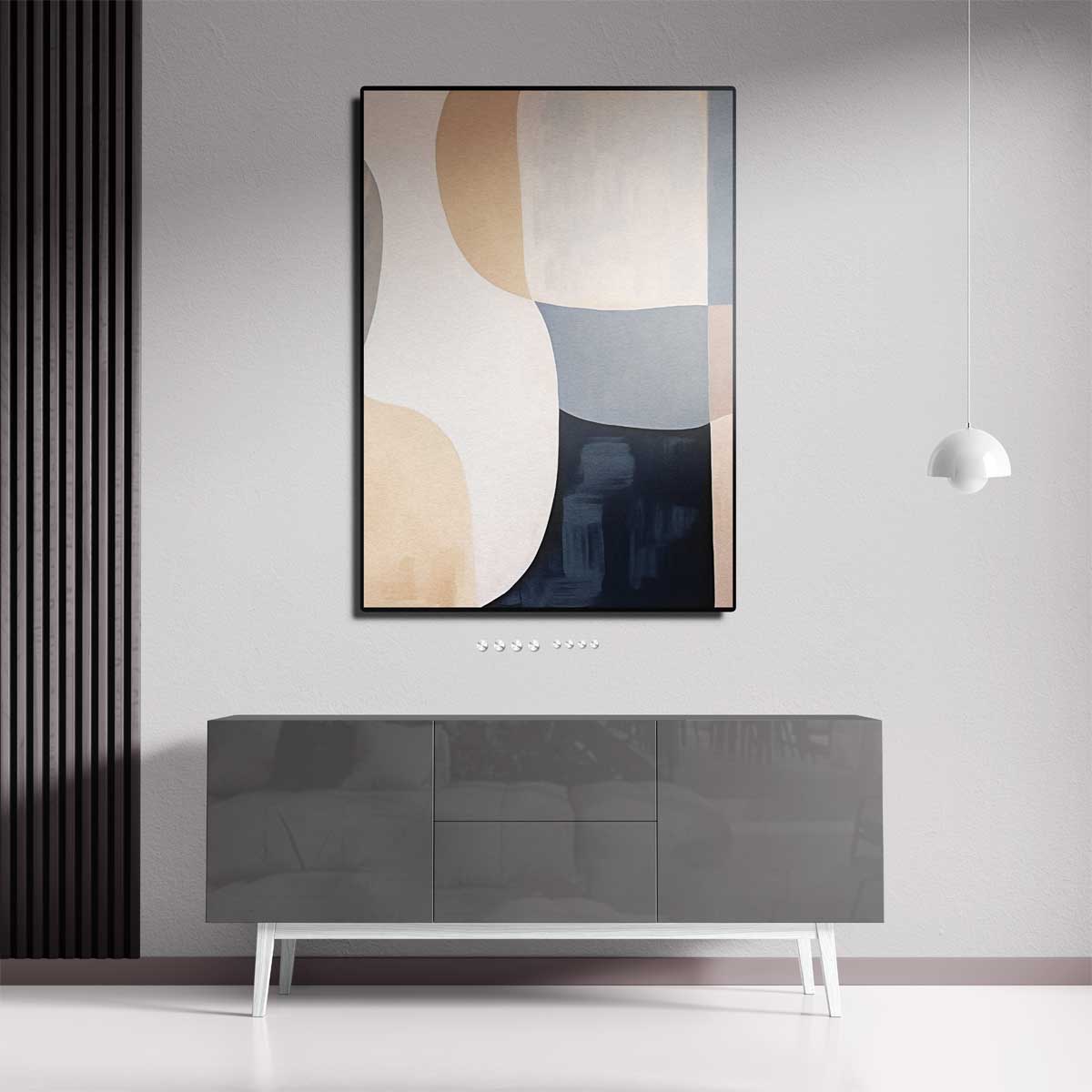 Abstracte Harmonie in Aardetinten – staand kunstwerk voor modern interieur