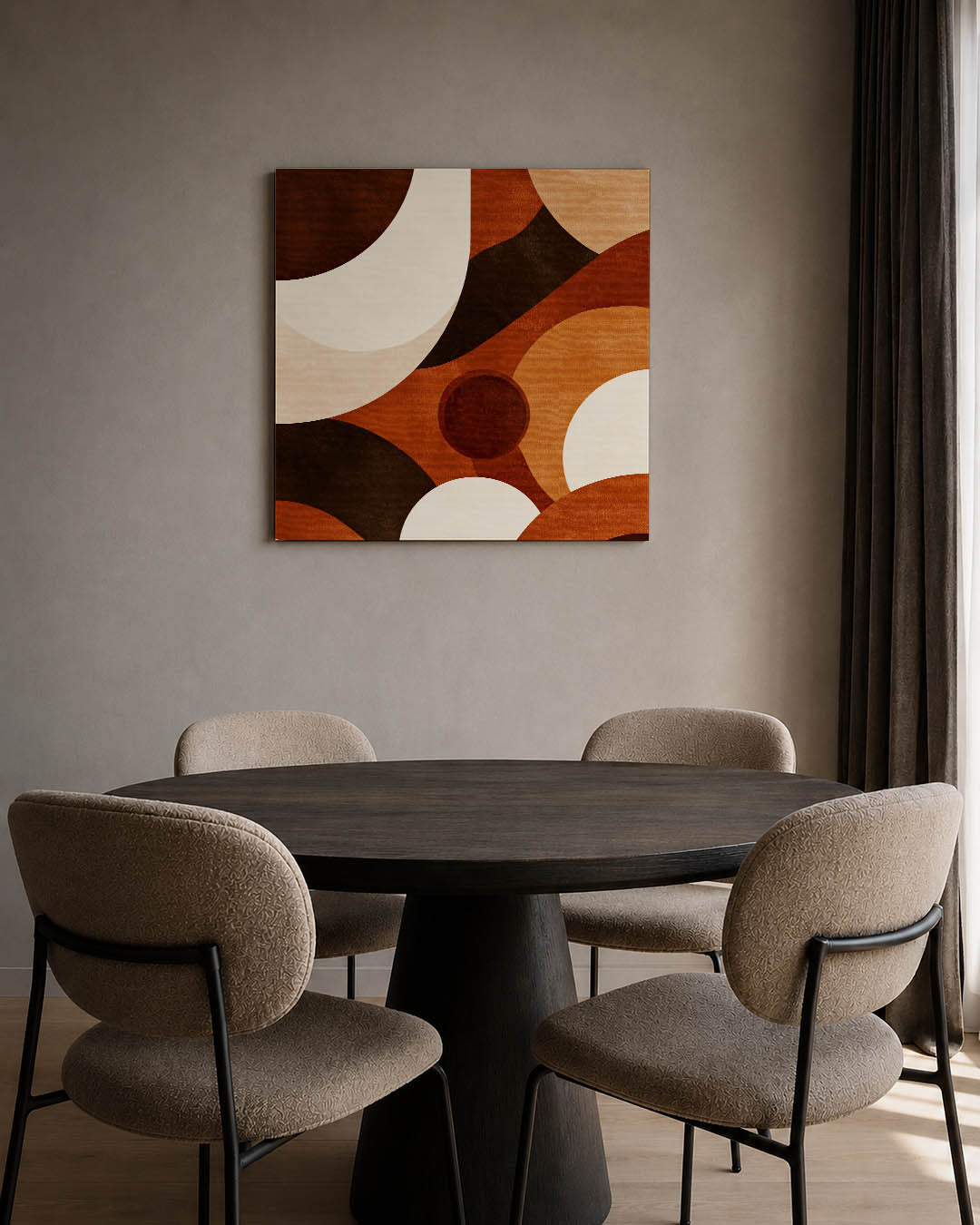 Organische vormen compositie kunstwerk – tweede productweergave – dit werk toont een dynamische compositie van overlappende