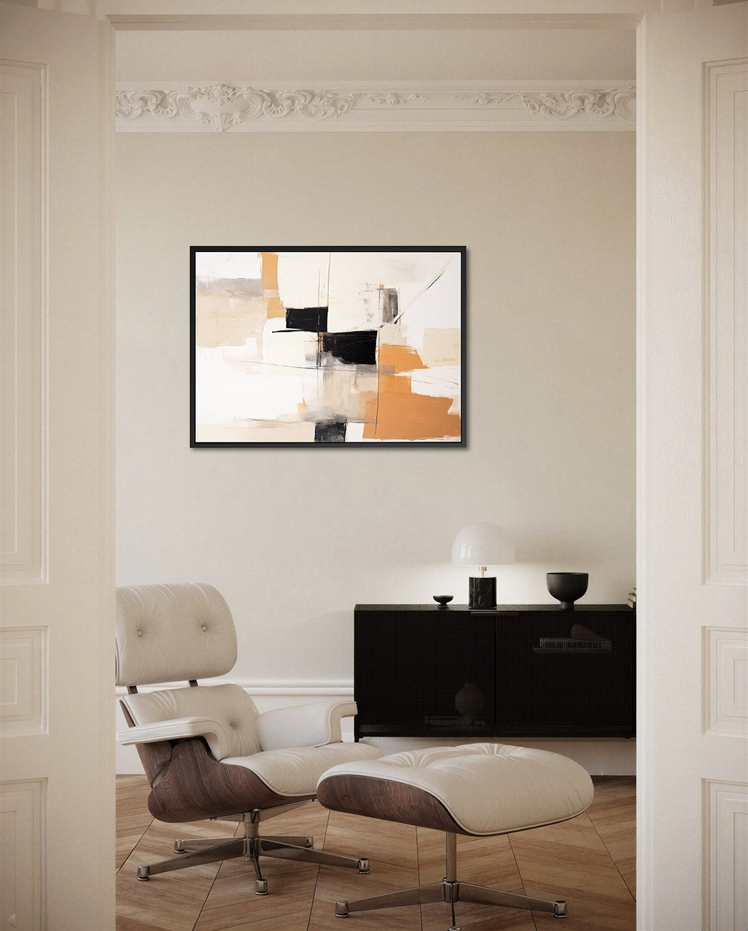 Geometrische compositie – liggende wanddecoratie