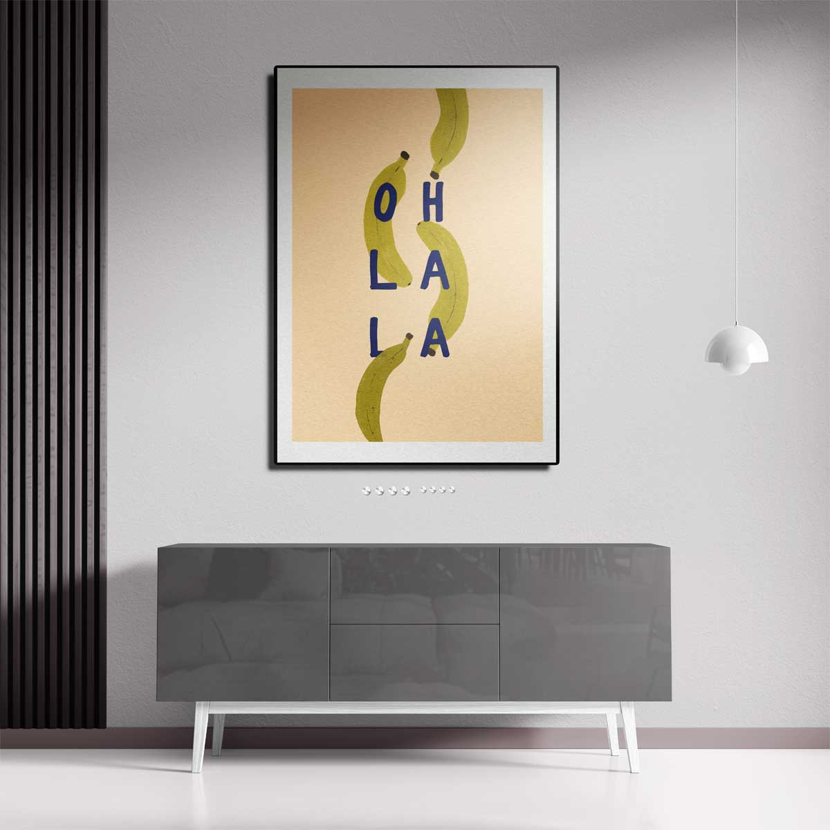 Ohlala Bananenprint – canvas kunstwerk als wanddecoratie