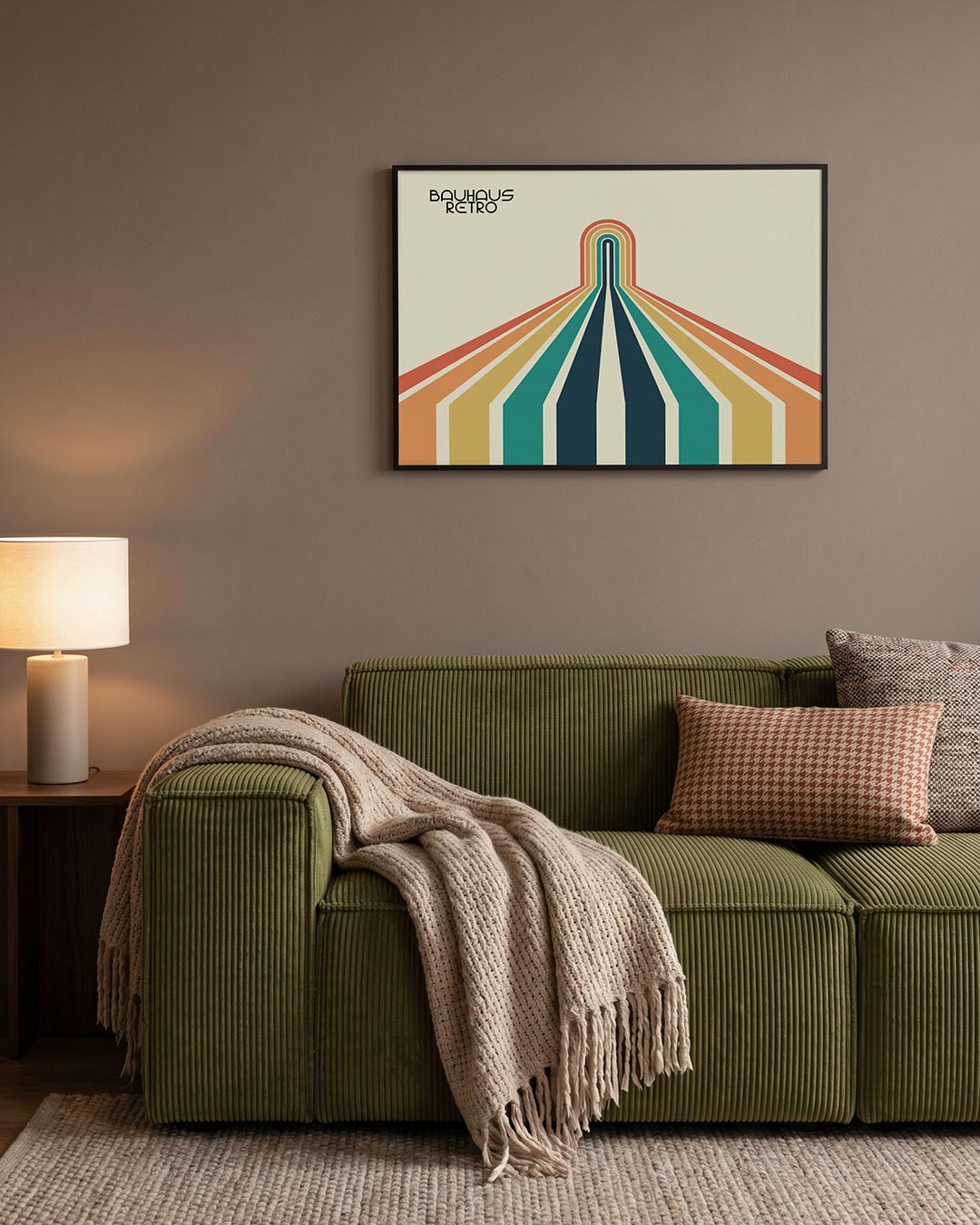 Kleurrijke lijnen – geometrische Bauhaus poster in liggend formaat