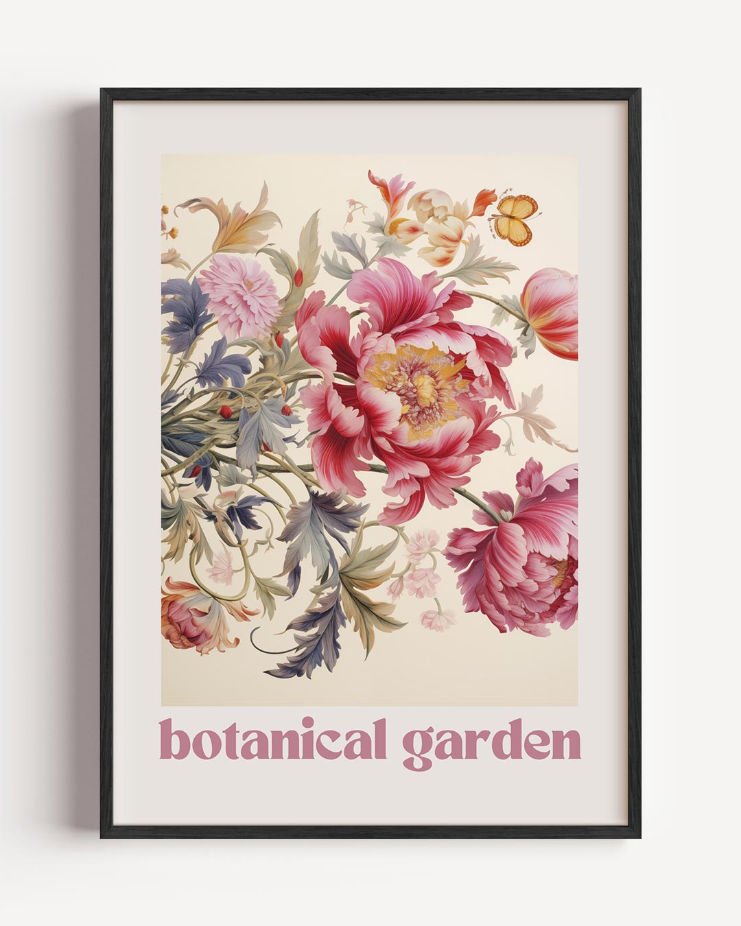 Bloemrijke Droomwereld – typografie portret poster als wanddecoratie
