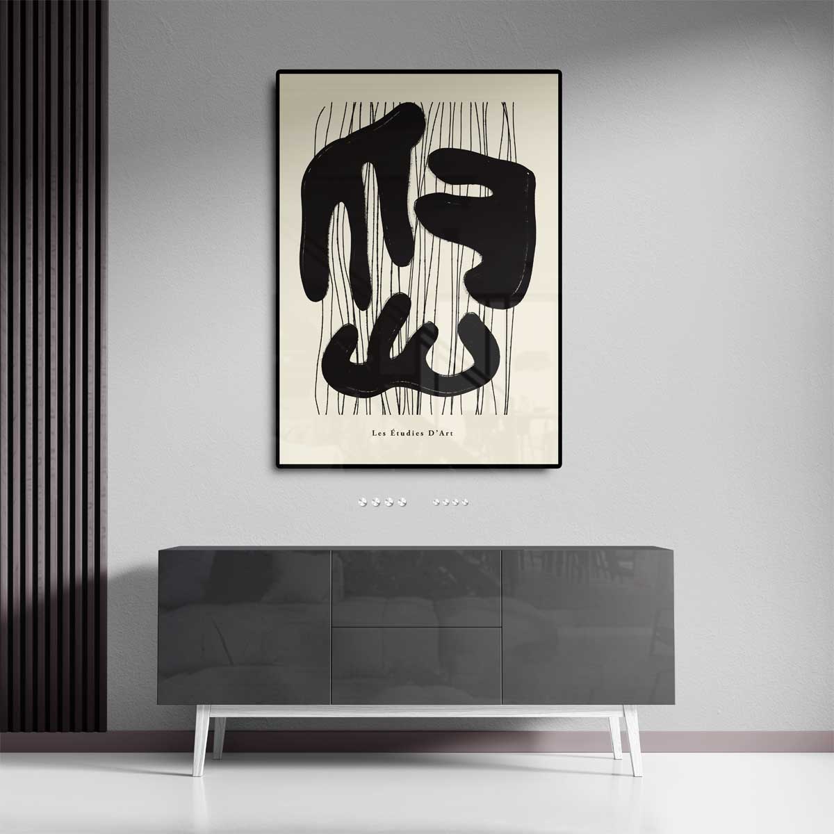 Organische Vormen in Zwart – staand kunstwerk voor modern interieur