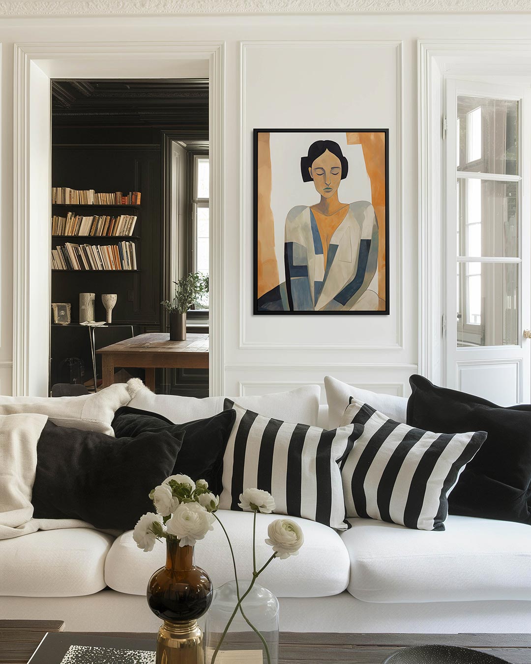 Gestileerde vrouw – decoratief kunstwerk voor aan de muur