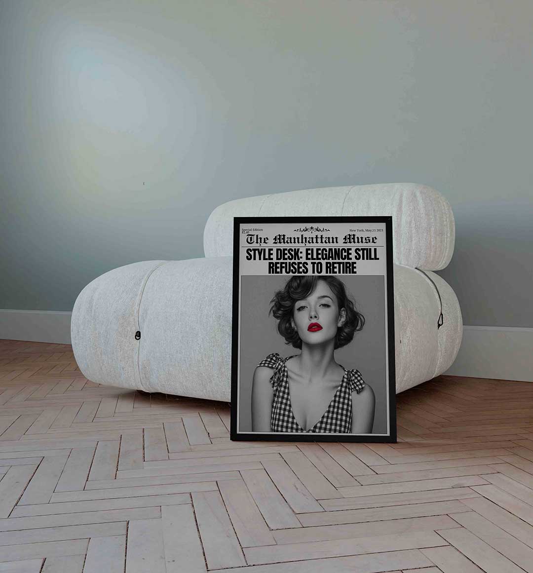 Stijlvolle vrouw met rode lippen – Pop Art wandkunst als portret poster