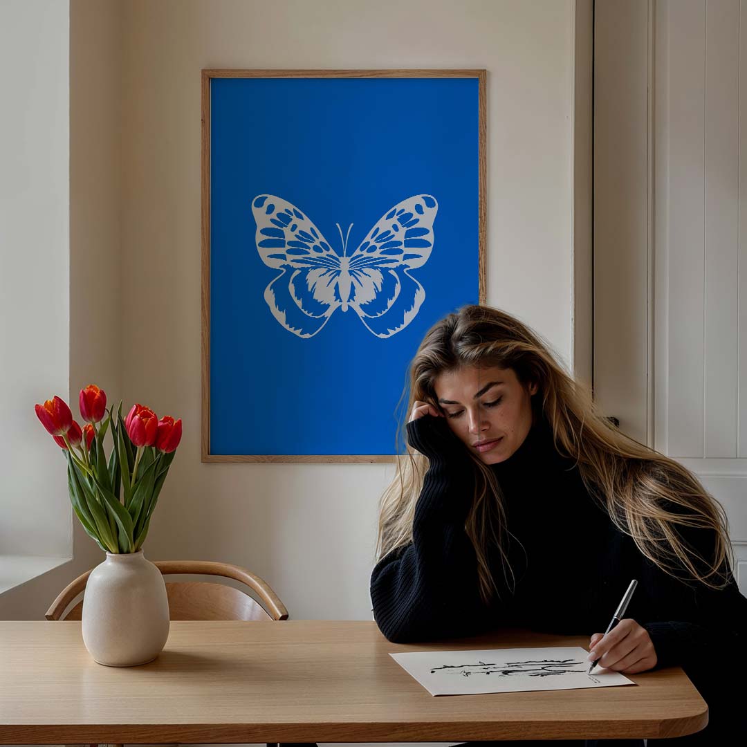 Stijlvolle Vlinder Kunstposter – staande muurposter voor een modern interieur