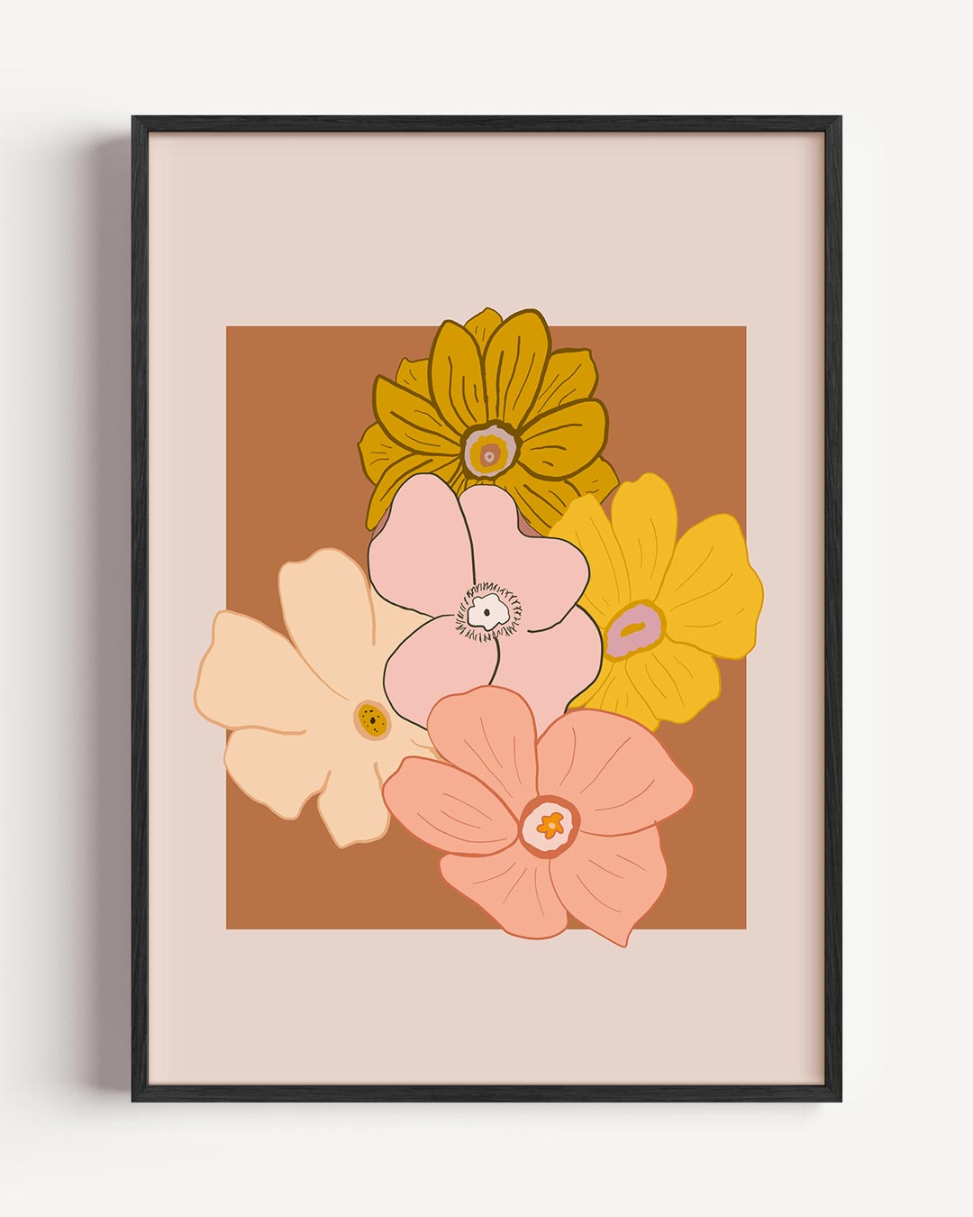 Vrolijke Bloemenmix – bloemen portret poster als wanddecoratie