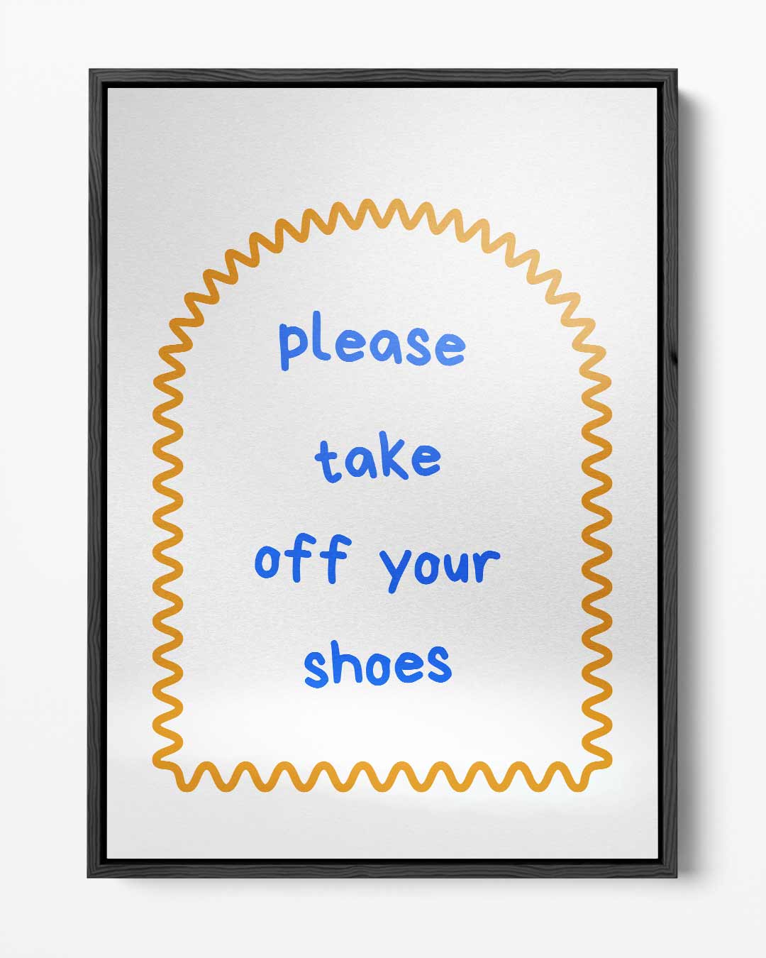 Welkomstteken "Please Take Off Your Shoes – portret kunstwerk als wanddecoratie