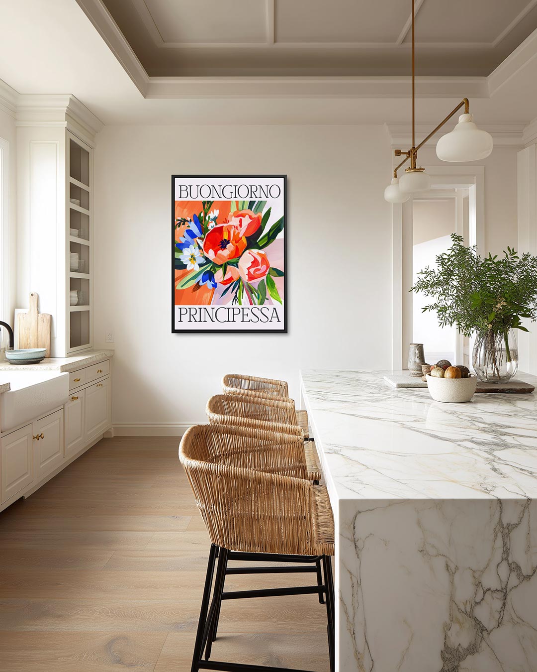 Bloemencompositie met tekst – staand wanddecoratie kunstwerk