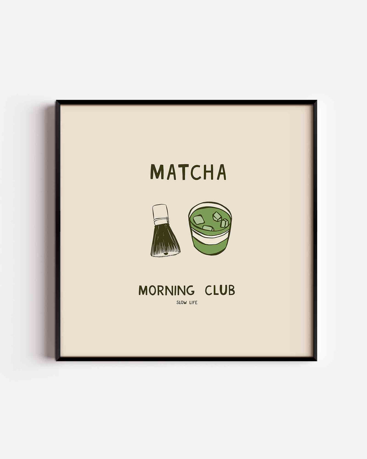 Matcha morning club – Aziatische vierkante poster als wanddecoratie