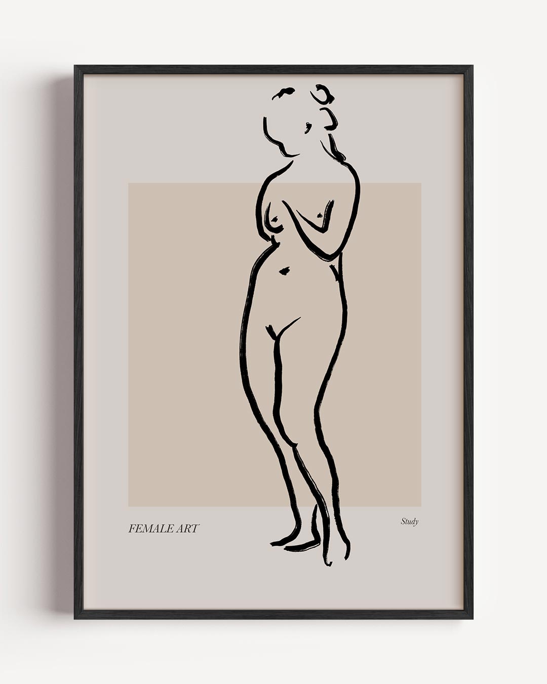 Elegante Vrouwenlijntekening – lijntekening portret poster als wanddecoratie