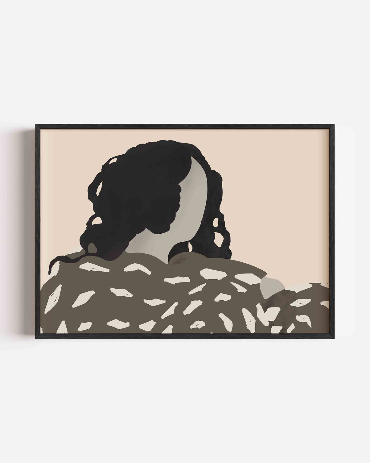 Figuur met donkere haren – vrouwelijk portret als landscape poster