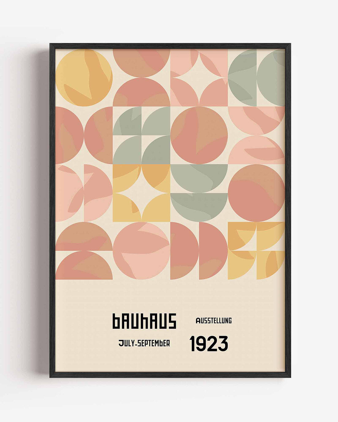 Vormritme en kleurvlakken – staande Bauhaus poster als wanddecoratie