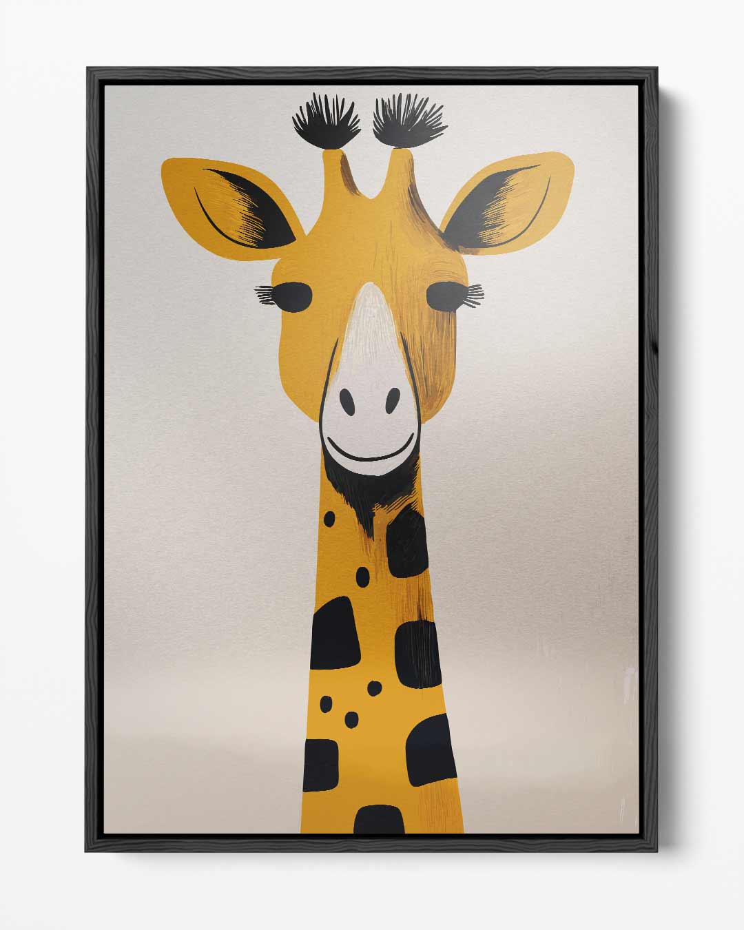 Vrolijke Giraffe Illustratie – portret kunstwerk als wanddecoratie