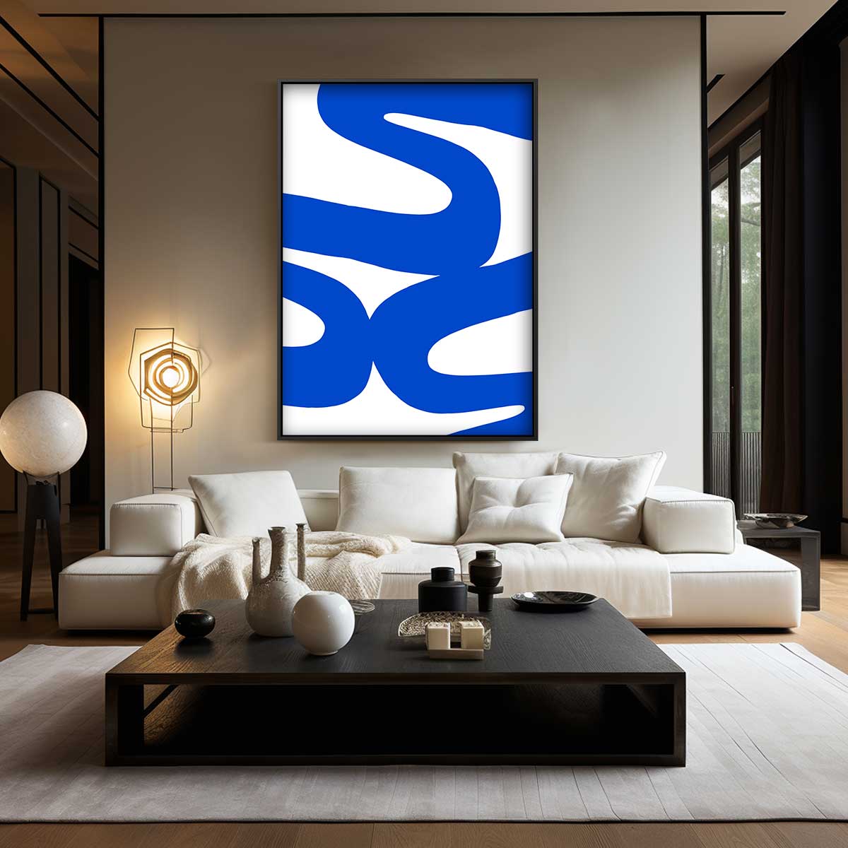 Dans van de Blauwe Lijnen – modern portret kunstwerk van WallArtistic
