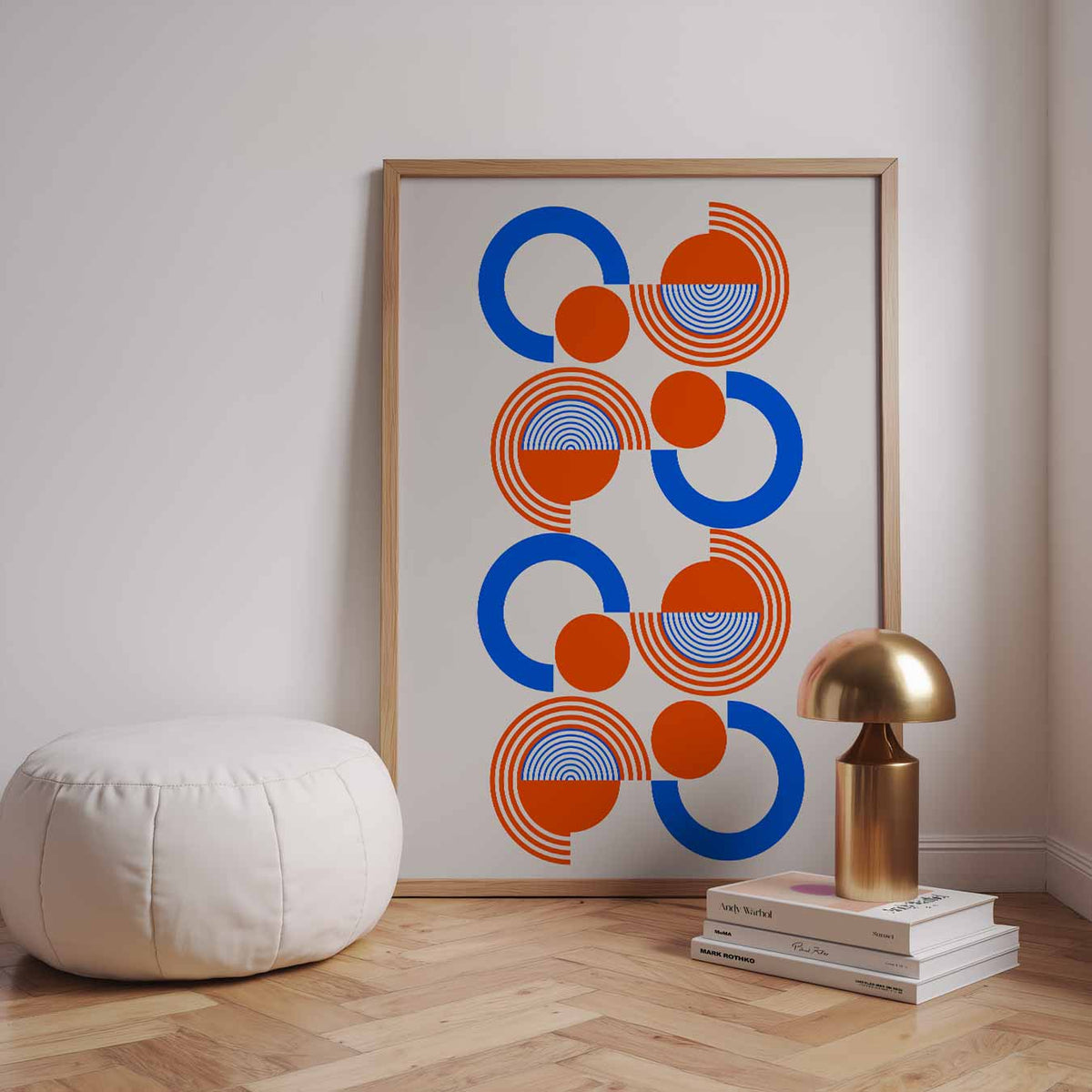 Retro Cirkel Design – dieren poster in staand formaat