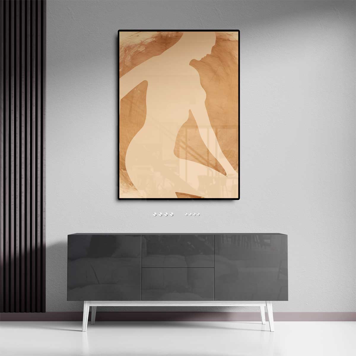 Elegante Silhouet in Neutrale Tinten – staand kunstwerk voor modern interieur