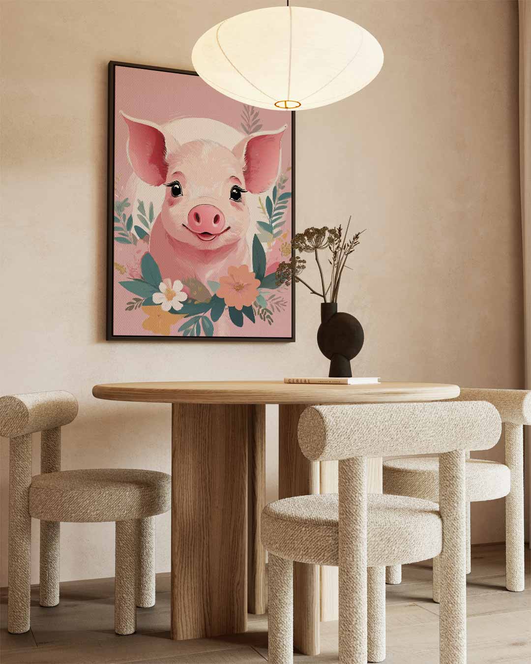 Vrolijke Varkensvriend – staand kunstwerk voor modern interieur