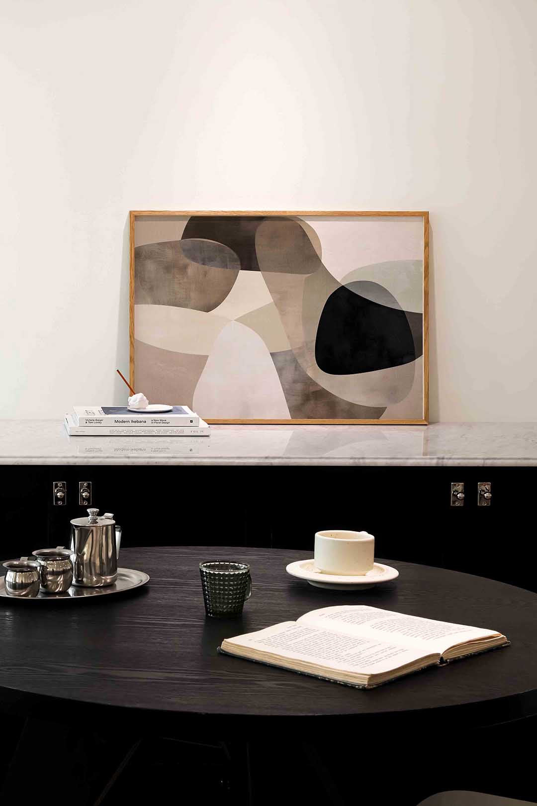 Abstracte vormen – abstracte poster in liggend formaat