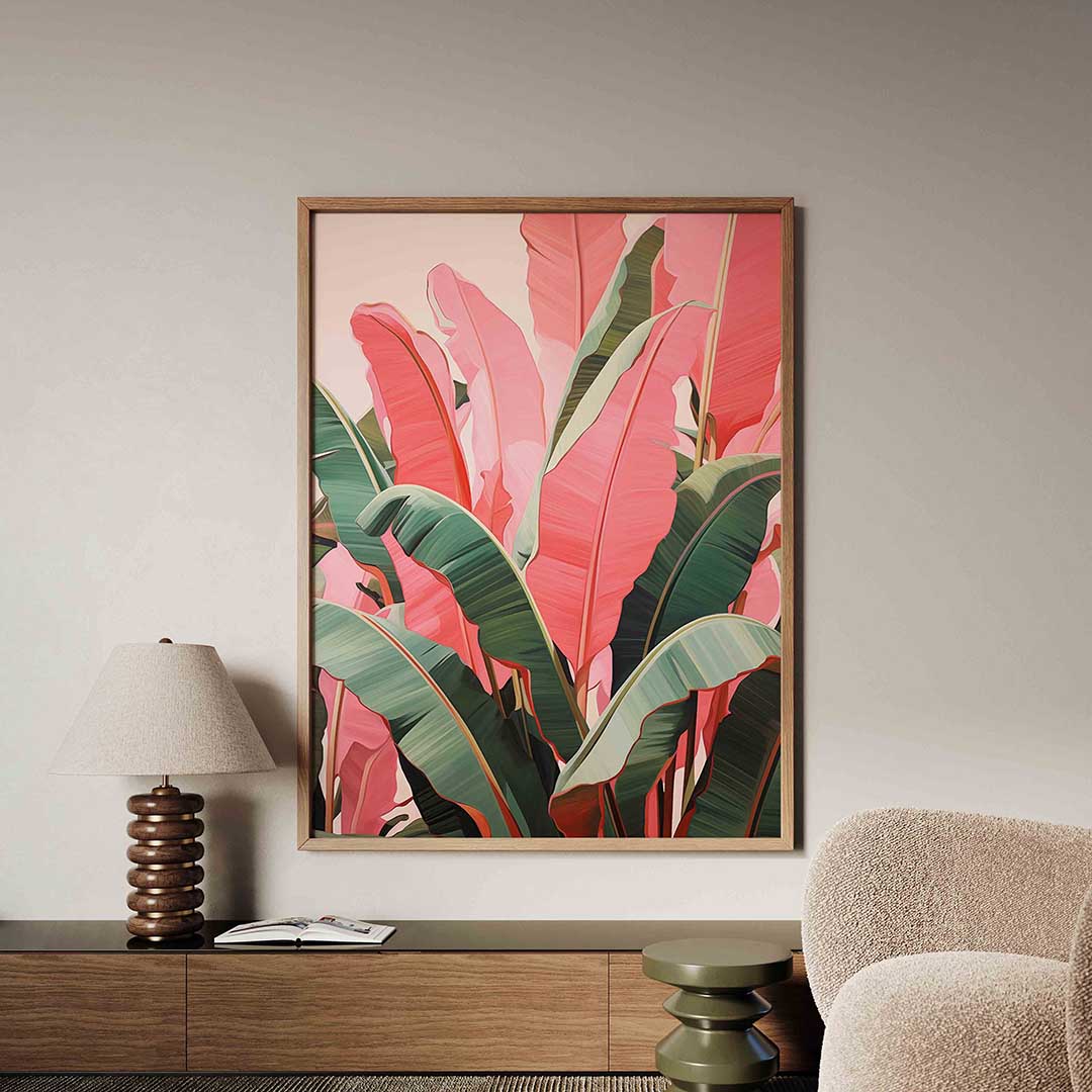 Banana bladeren – tropische jungle poster in staand formaat