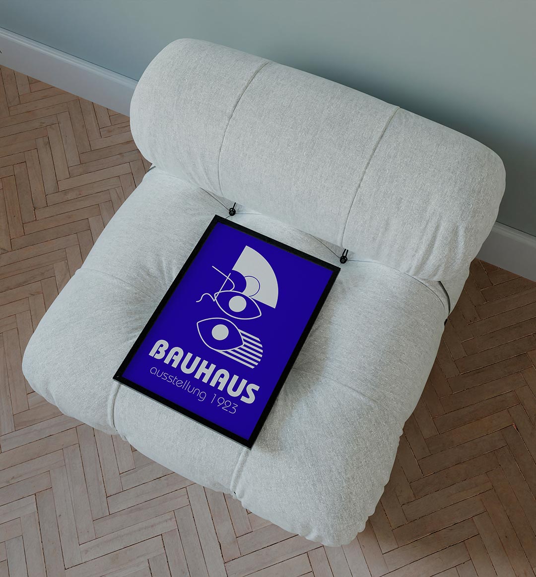 Vormen en vlakkenspel – staande Bauhaus poster voor aan de muur