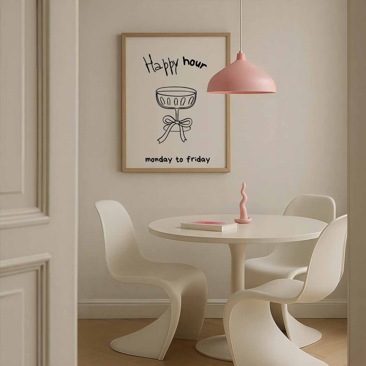 Happy Hour Illustratie – zomerse poster in staand formaat