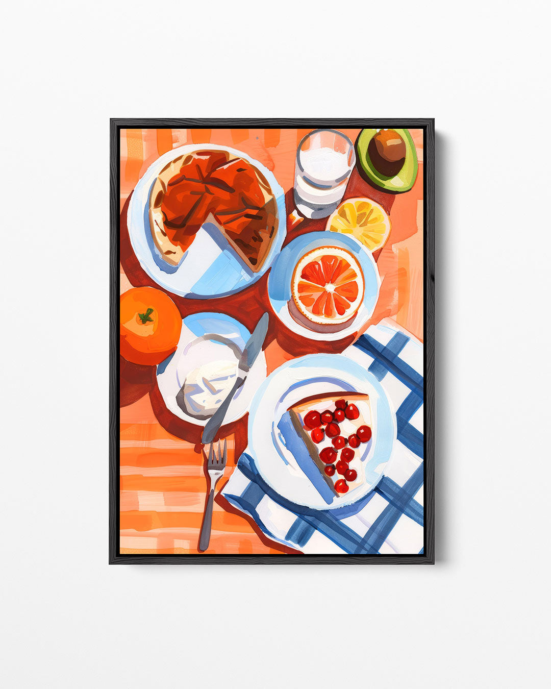 Vrolijk ontbijt tafereel – staand wanddecoratie kunstwerk