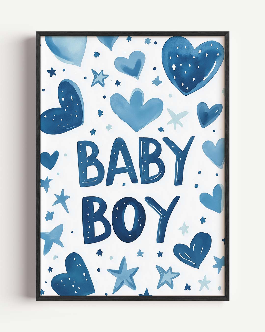Blauwe Babyjongen – kids portret poster als wanddecoratie