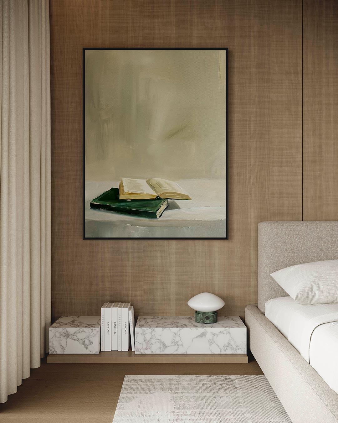 Boeken op tafel – kunstwerk op canvas, dibond of plexiglas