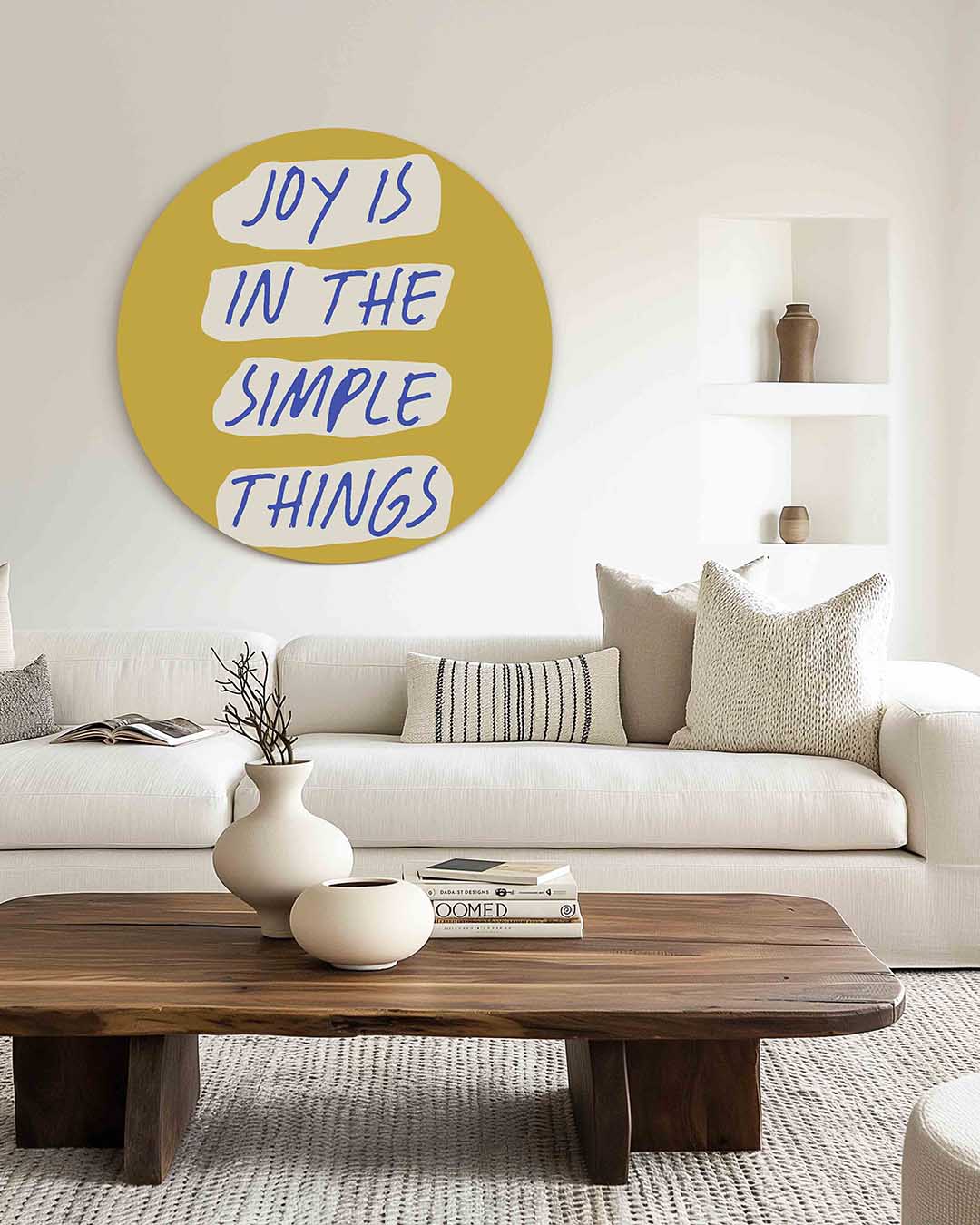 Joy in the simple things – illustratie muurcirkel als ronde muurdecoratie