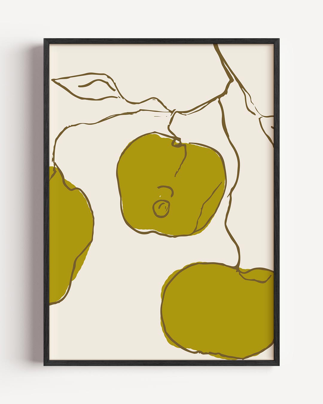 Stijlvolle Abstracte Appel Illustratie – bloemen portret poster als wanddecoratie