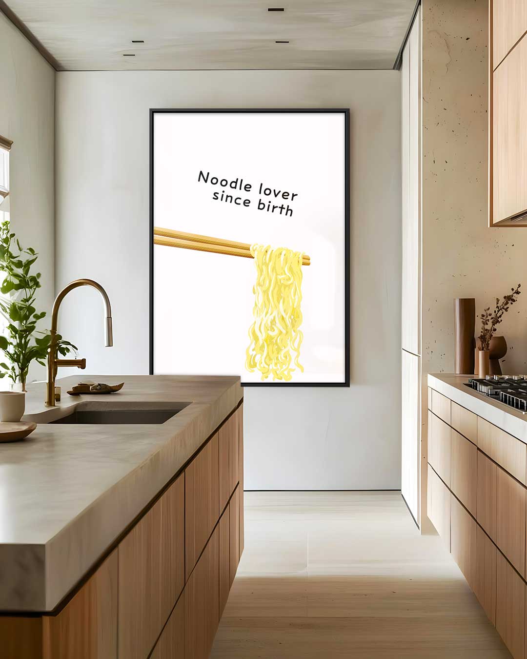 Noodle Lover Sinds Geboorte – staand kunstwerk voor modern interieur