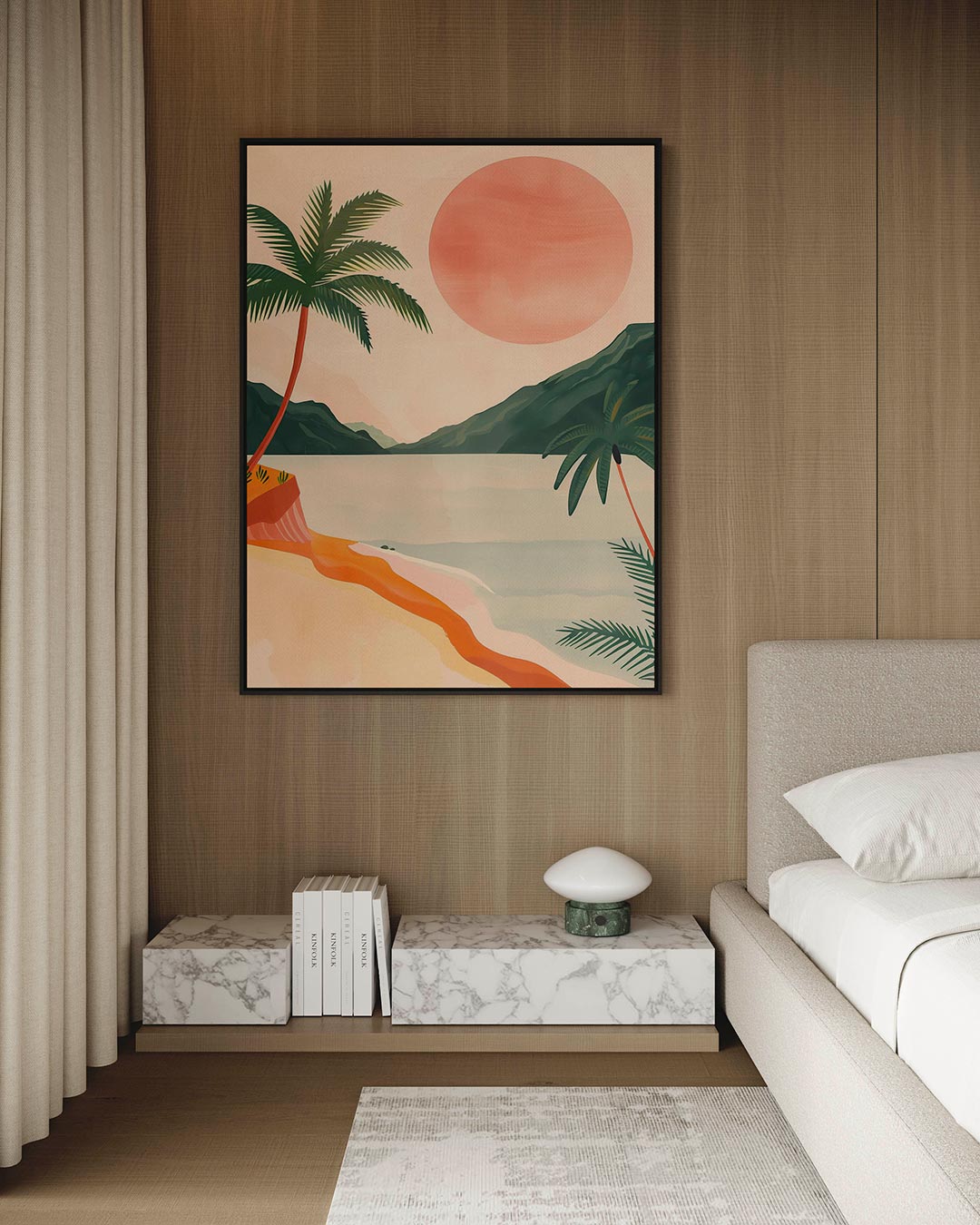 Tropisch landschap – kunstwerk op canvas, dibond of plexiglas