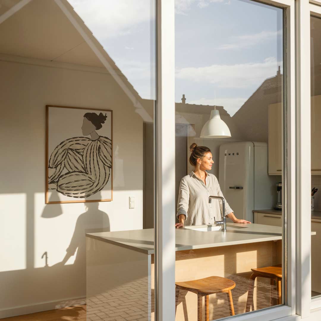 Artistieke Zwart-Wit Vrouw – vrouwelijke portretposter in staand formaat