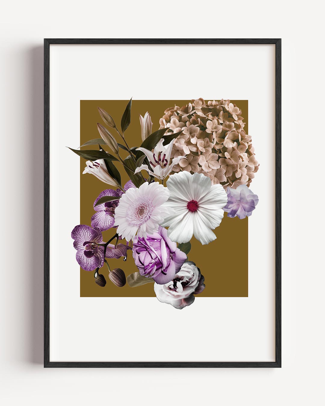 Luxe Bloemen Bouquet – typografie portret poster als wanddecoratie