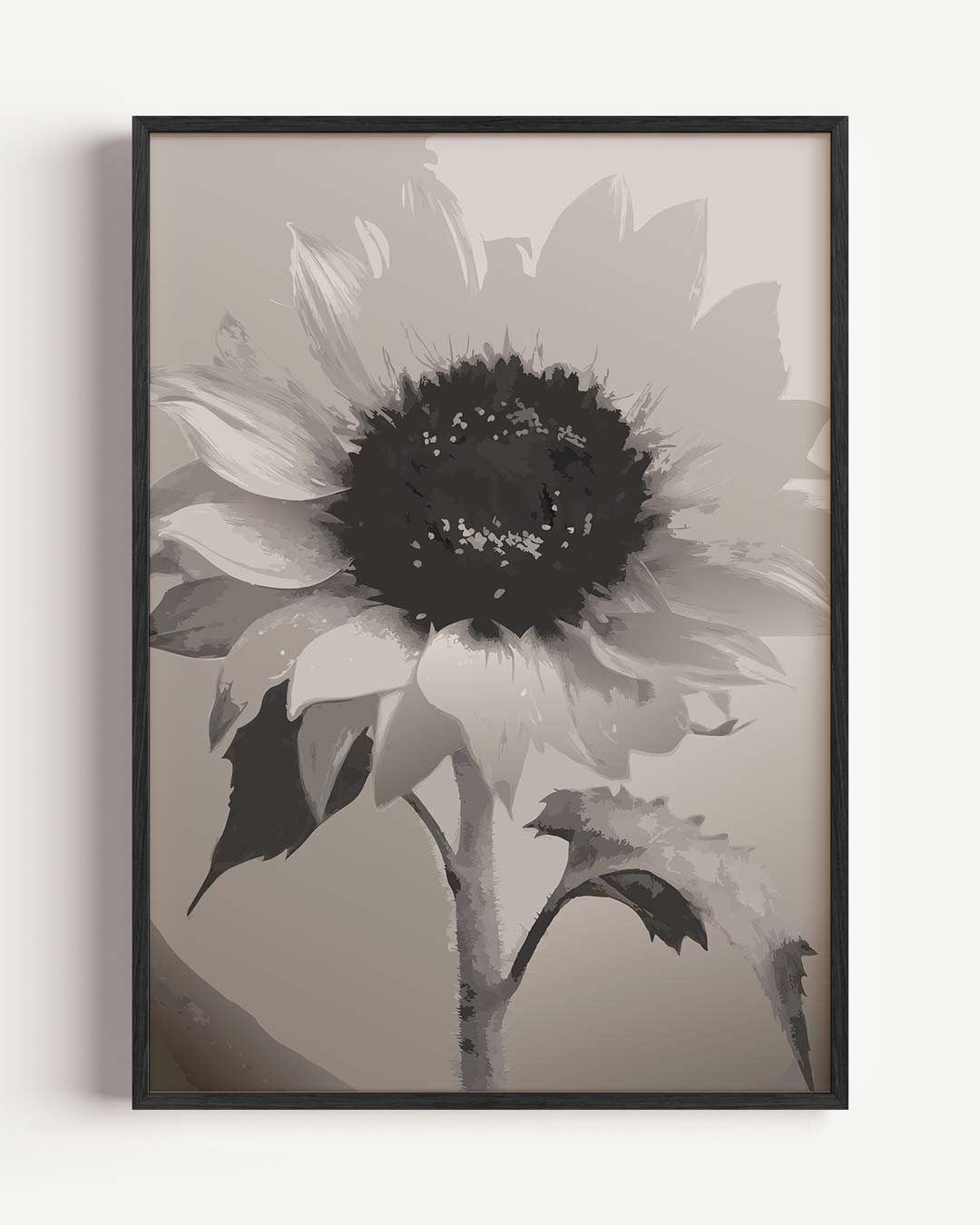 Zonnebloem Elegantie – bloemen portret poster als wanddecoratie