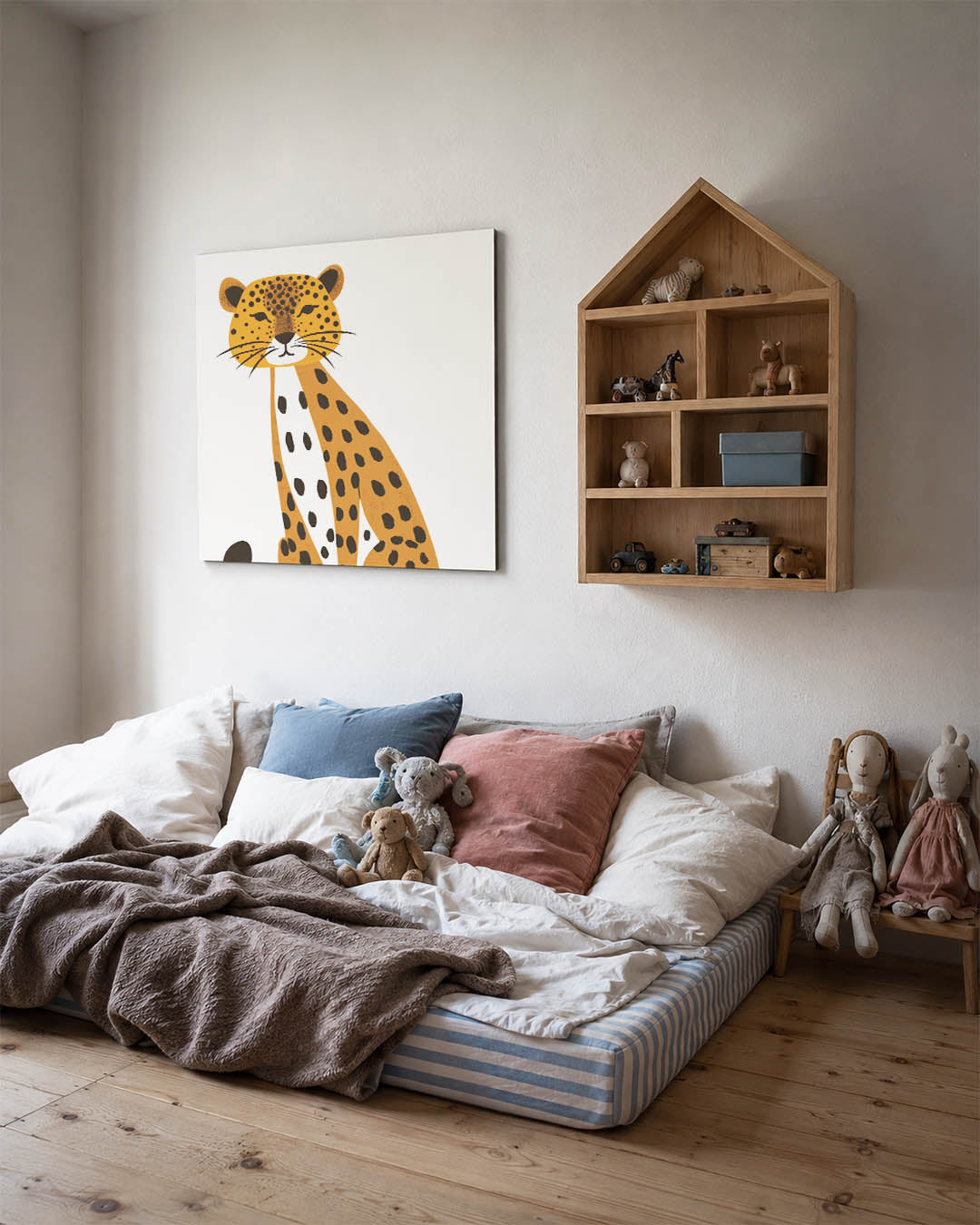 Gestileerde luipaard illustratie kunstwerk – derde productweergave – dit kunstwerk toont een gestileerde luipaard met een