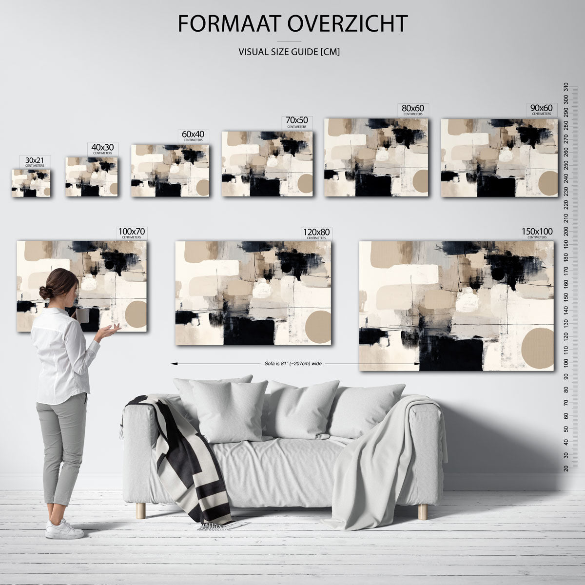 Abstracte vormen – liggende muurposter met abstracte vormen