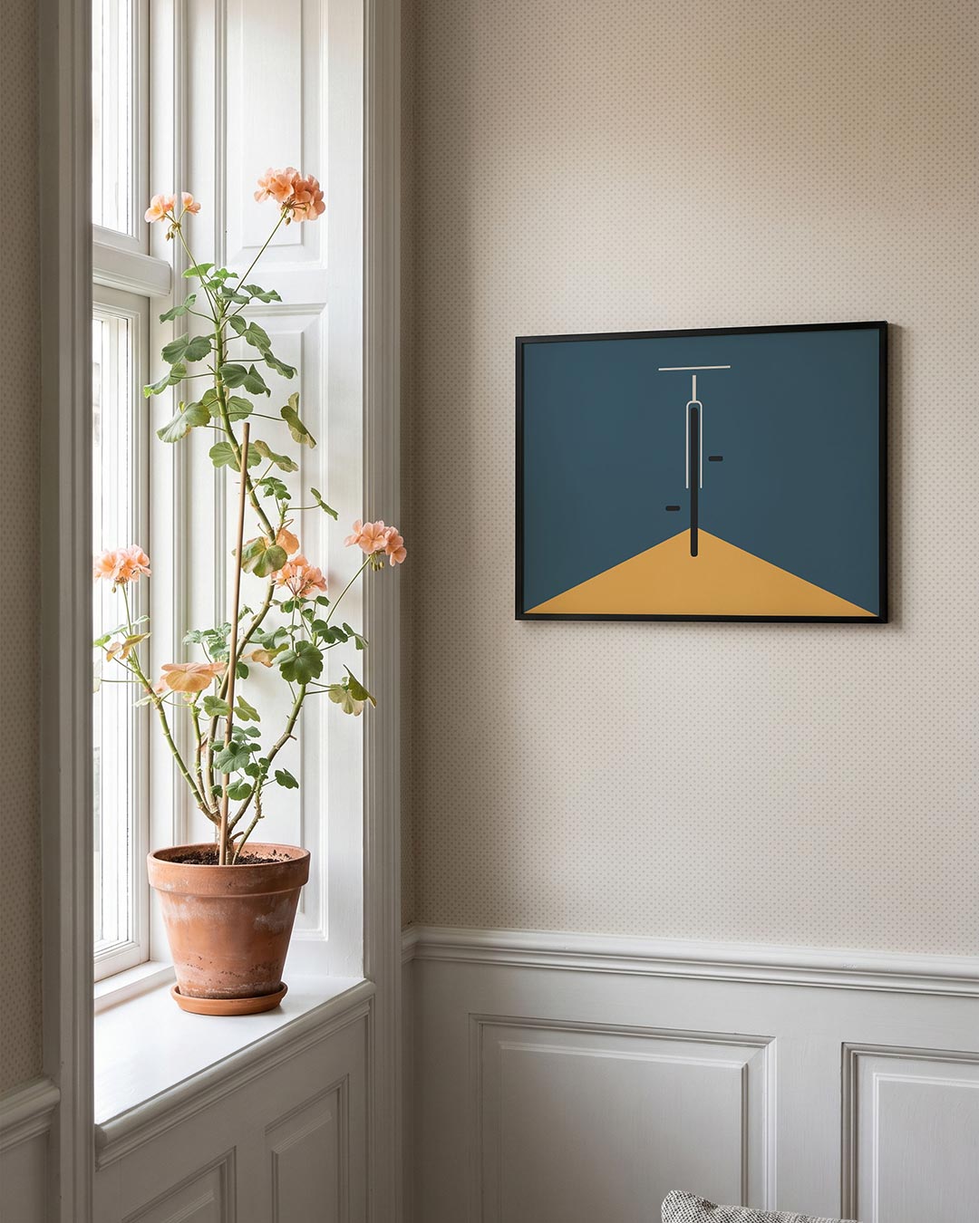 Lijnen en vlakken – liggende Bauhaus poster voor aan de muur