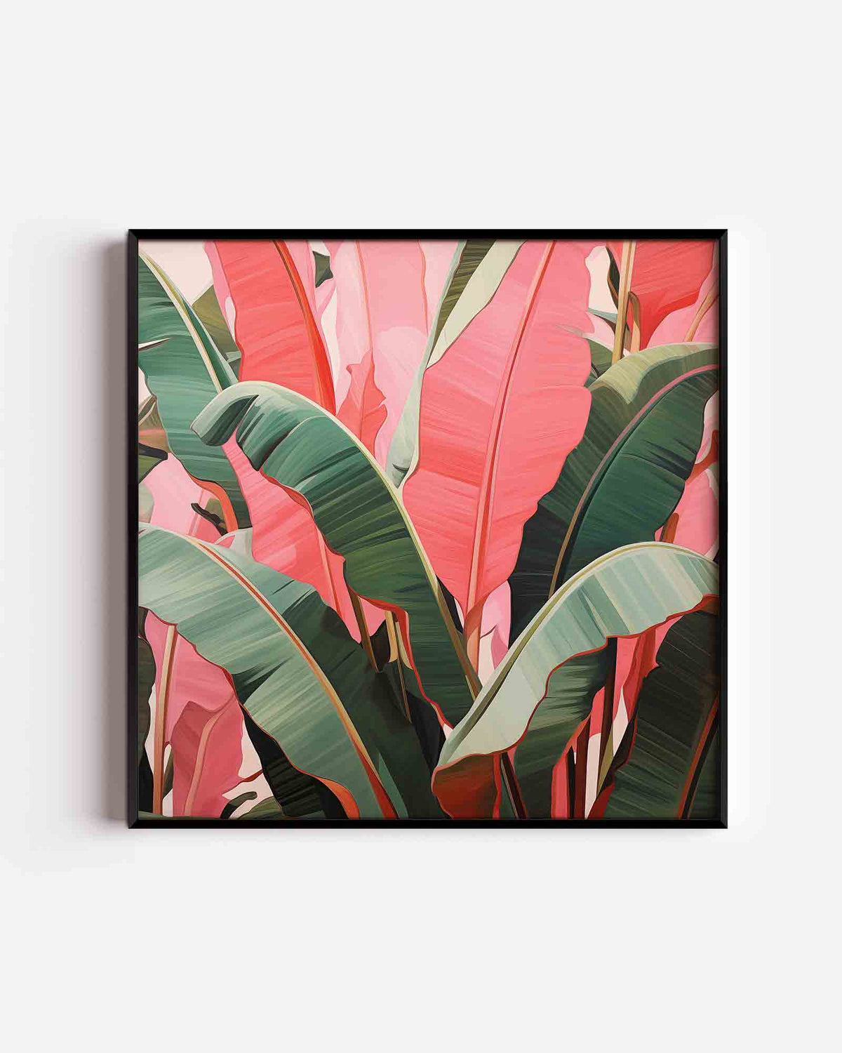 Bananenbladeren – jungle vierkante poster als wanddecoratie