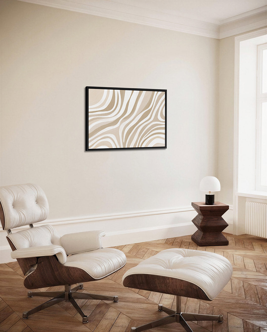 Golvende lijnen – Liggende wanddecoratie – alternatieve weergave van het kunstwerk